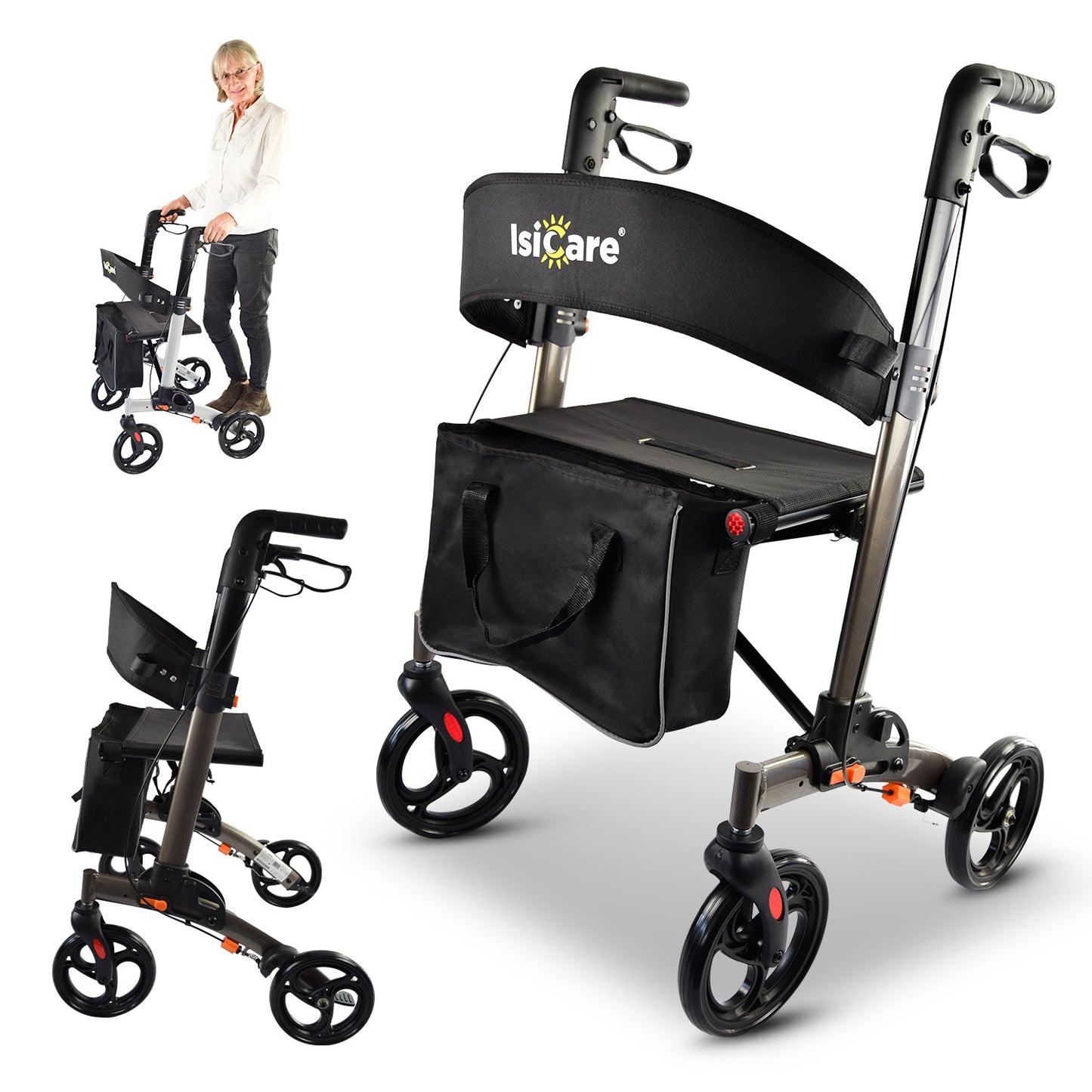 ISICARE Leichtgewichtrollator faltbar und ergonomisch