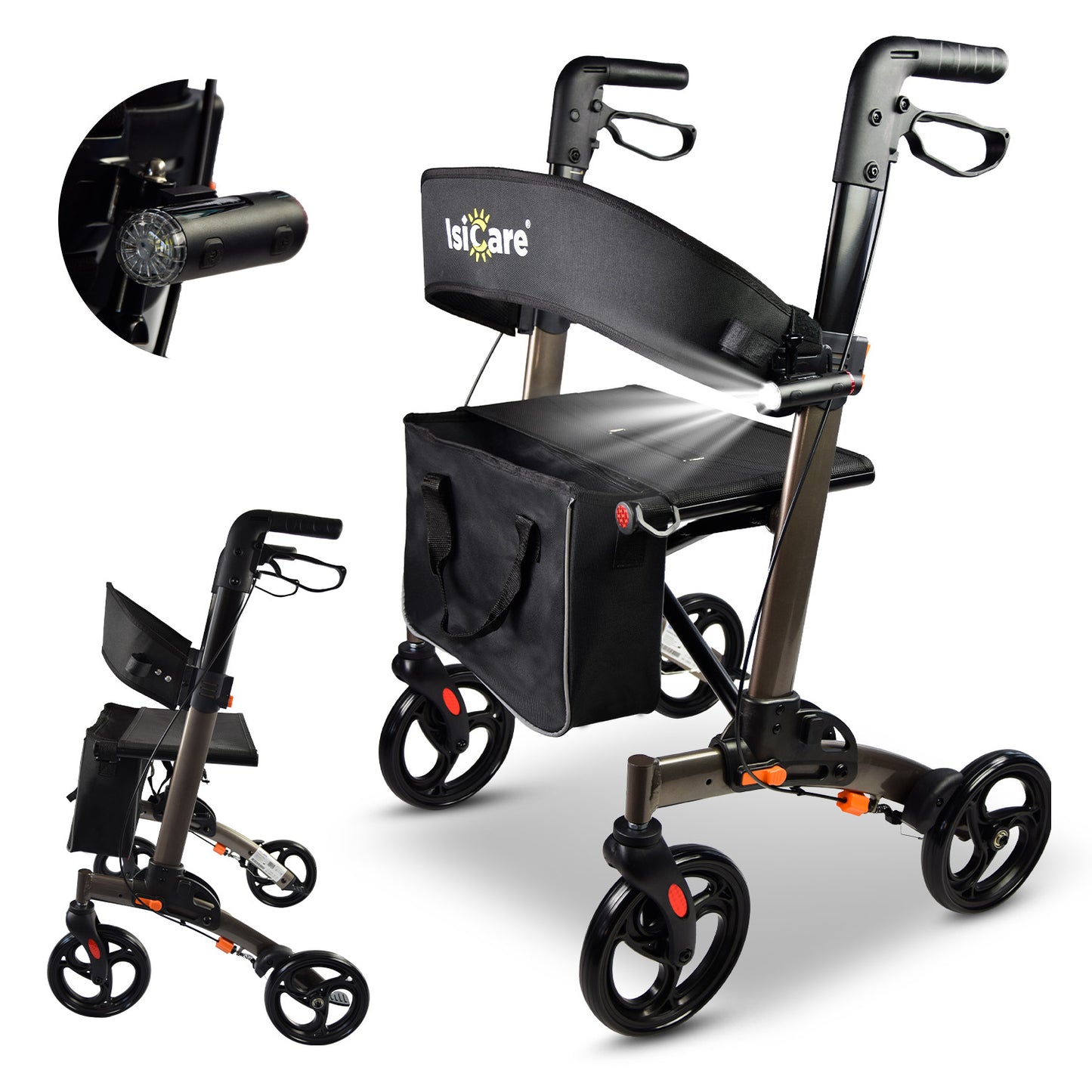 ISICARE Leichtgewichtrollator faltbar und ergonomisch