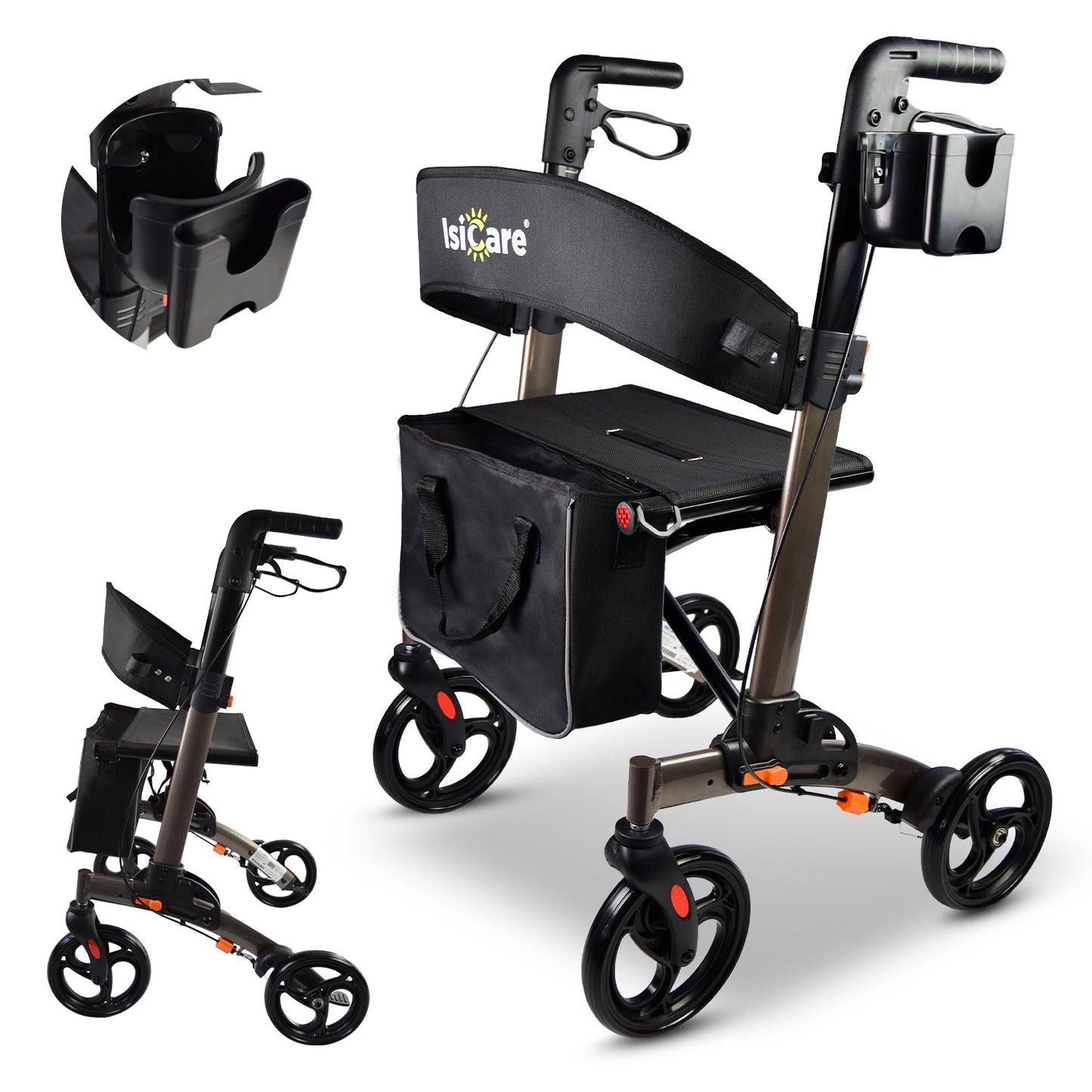ISICARE Leichtgewichtrollator faltbar und ergonomisch