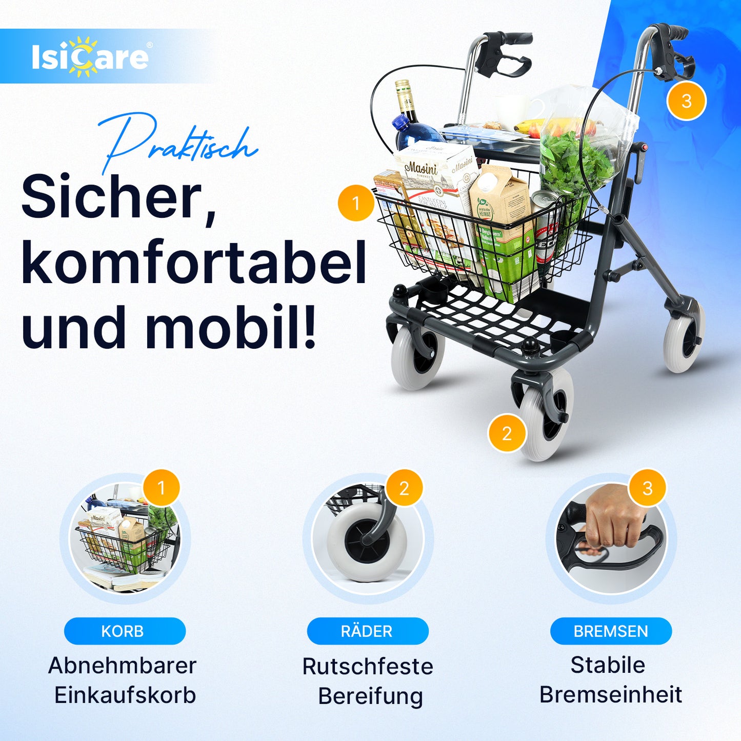 ISICARE Rollator leicht und ergonomisch