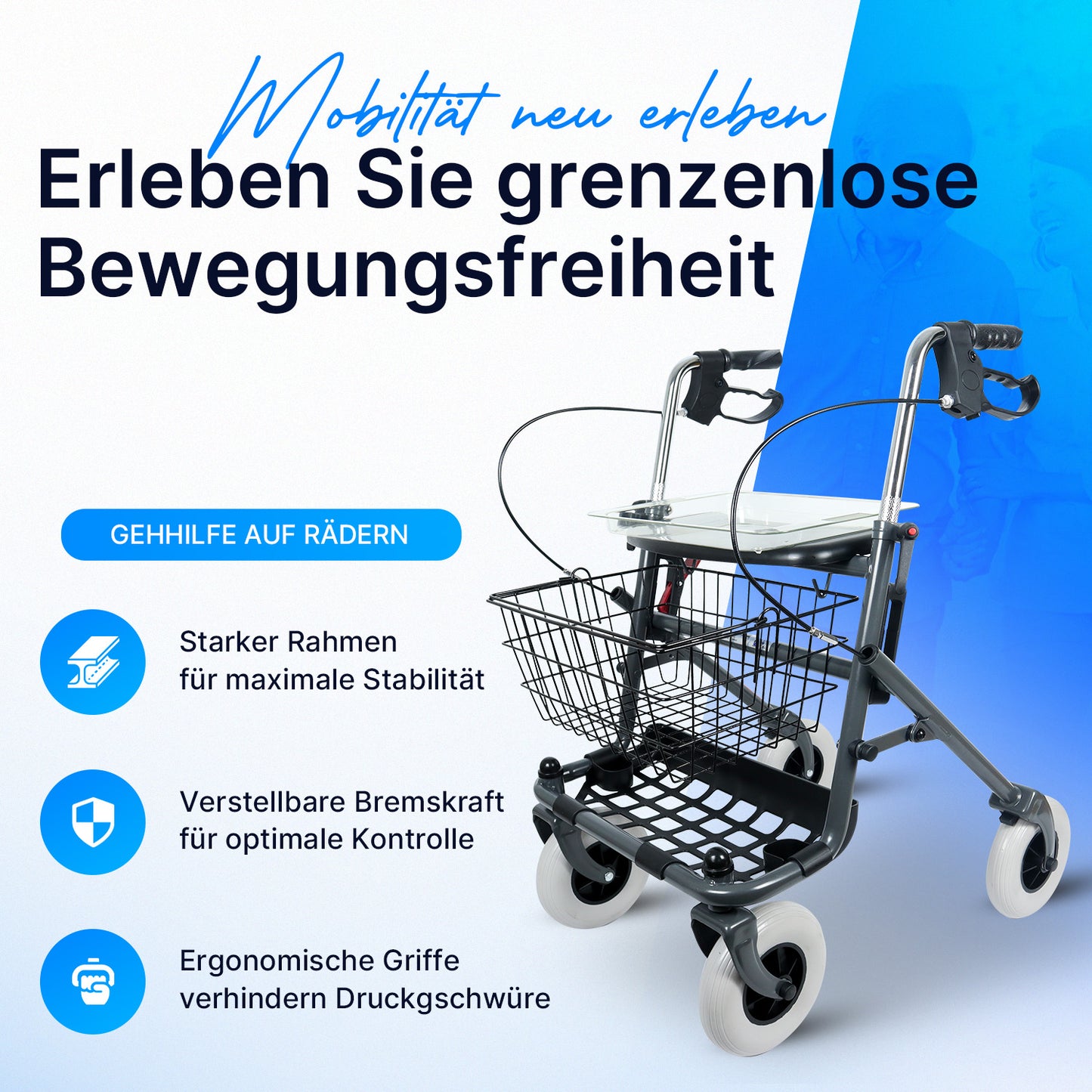 ISICARE Rollator leicht und ergonomisch